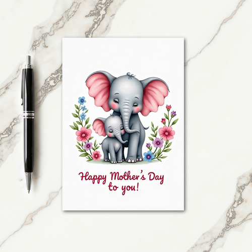Gentle Embrace Cute Animal Card