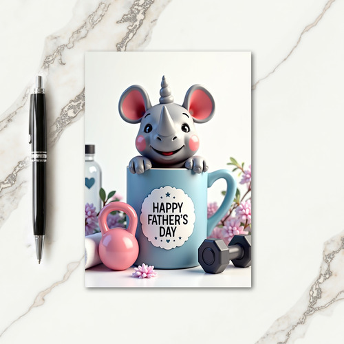 Gentle Fathers Day Rhino Card