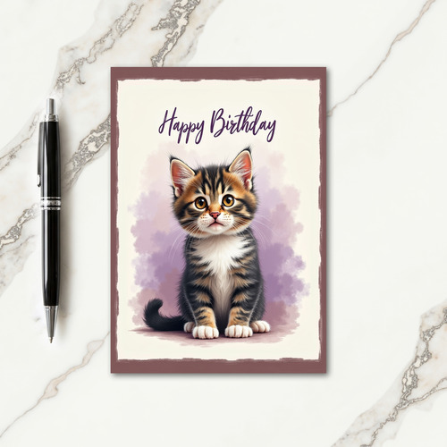 Gentle Kitten Birthday Card