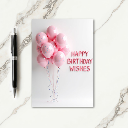 Gentle Pink Balloon Card