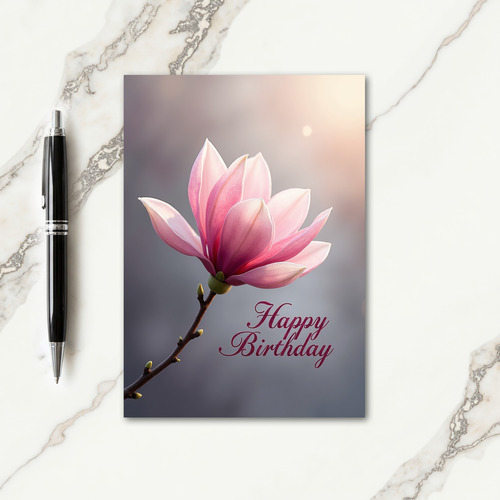 Gentle Pink Birthday Card