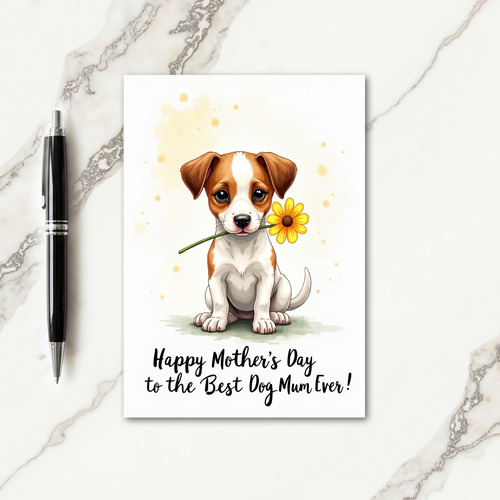 Gentle Puppy Mothers Day Card