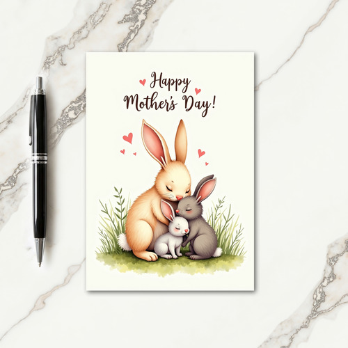 Gentle Rabbit Family Card
