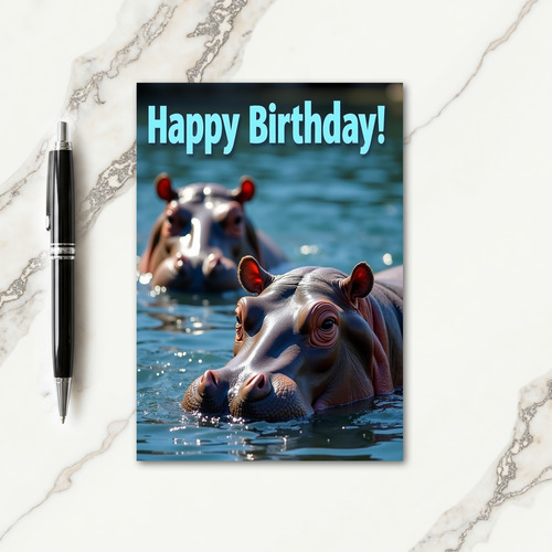 Gentle Water Beast Birthday Card