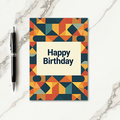Geometric Birthday Art Card