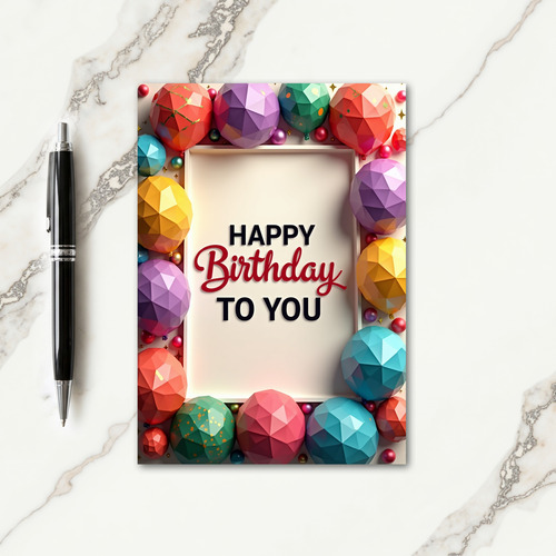 Geometric Birthday Joy Card