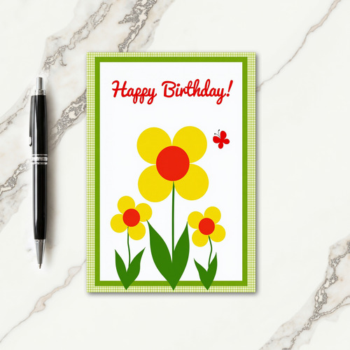 Geometric Bloom Birthday Card
