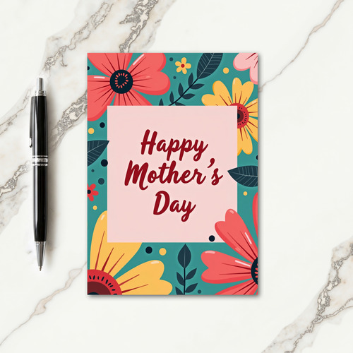 Geometric Blooms Mothers Day Card