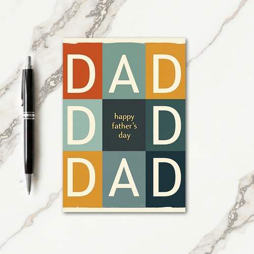 Geometric Dads Day Art Card