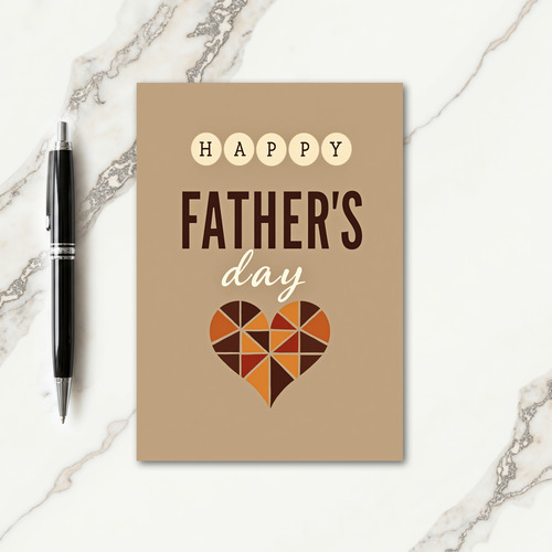 Geometric Fathers Day Heart Card