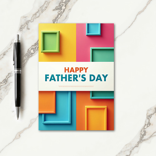 Geometric Fathers Day Scene Card