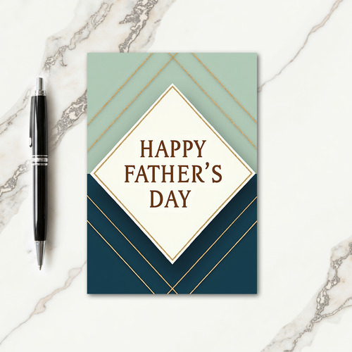 Geometric Fathers Day Wishes Card