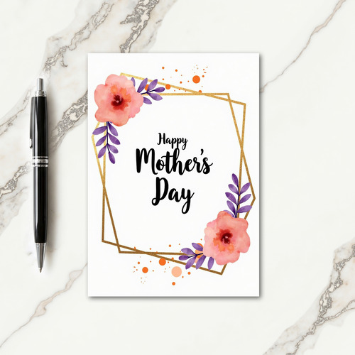 Geometric Floral Mothers Day Card