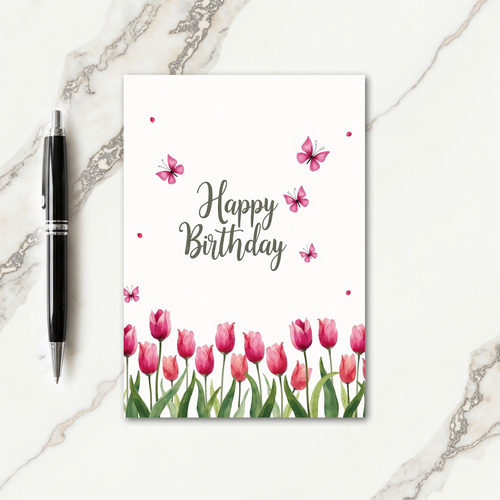 Geometric Flower Birthday Card