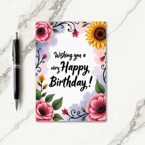 Geometric Flower Greeting Card