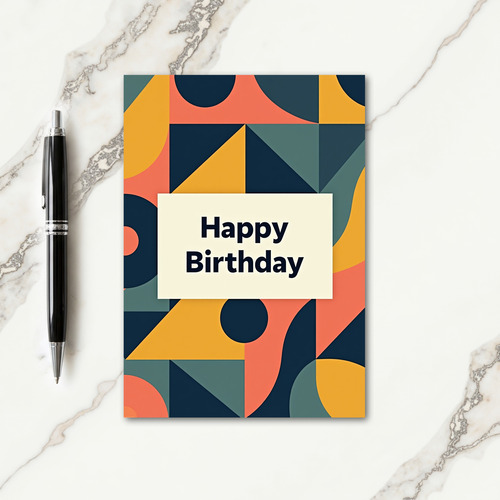 Geometric Happy Birthday Card