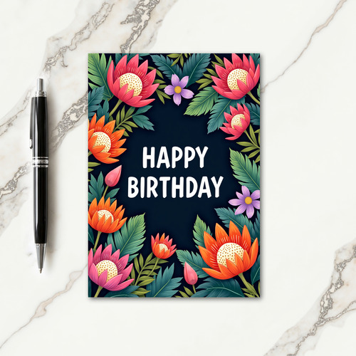 Geometric Happy Bloom Card