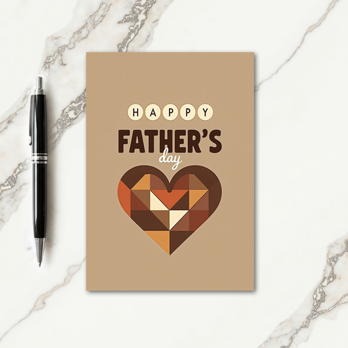 Geometric Heart Fathers Day Card