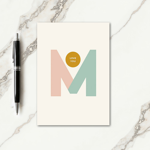 Geometric Love You Mother Card