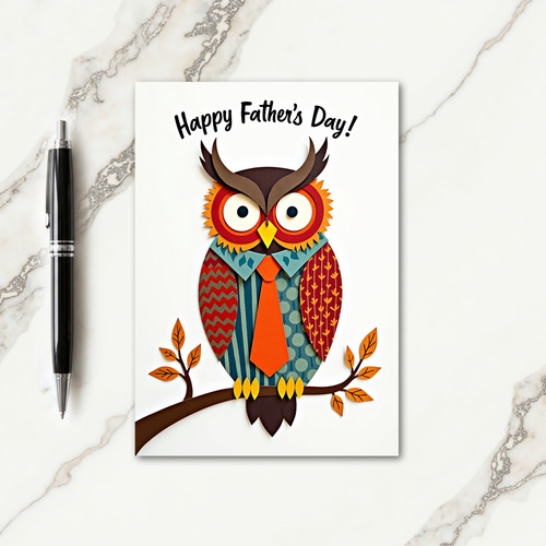 Geometric Owl Fathers Day Card