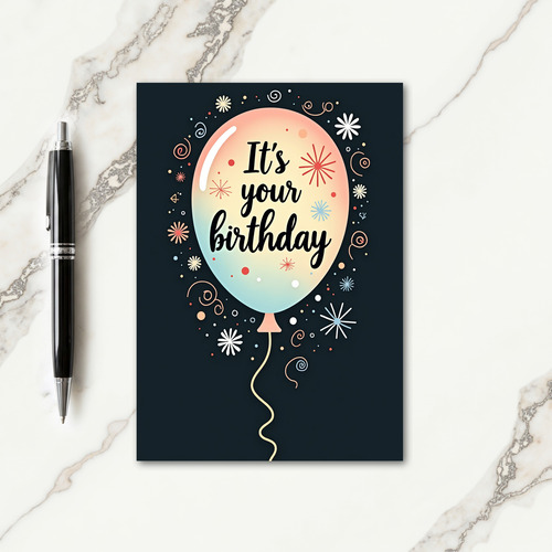 Geometric Party Balloon Card