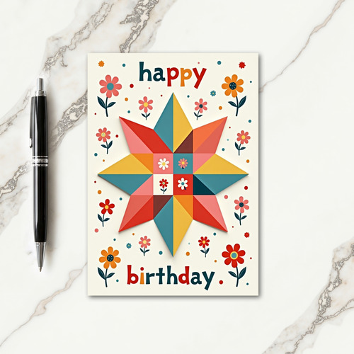 Geometric Star Birthday Card