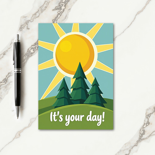 Geometric Trees Birthday Card