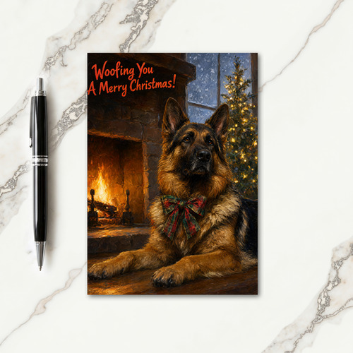 German Shepherd Christmas Card