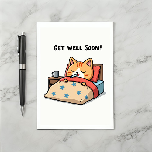 Get Well Cold Flu Sick Cute Funny Card