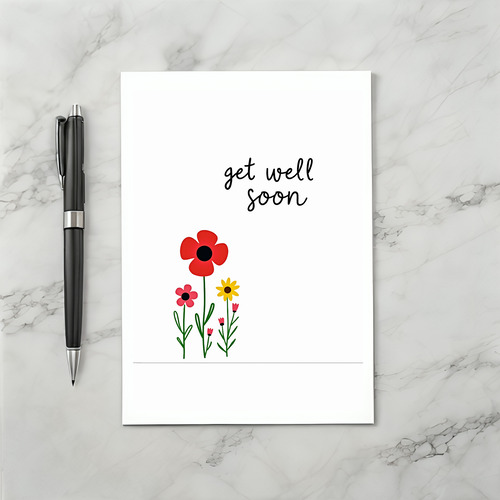 Get Well Soon Card With Flowers
