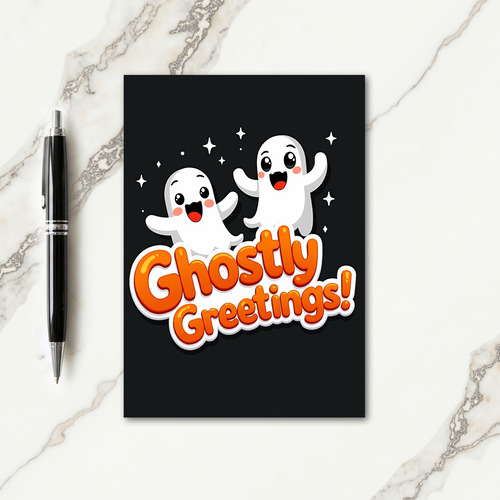 Ghostly Greetings Halloween Card thumbnail