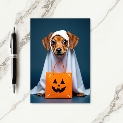 Ghostly Pups Halloween Treat Card