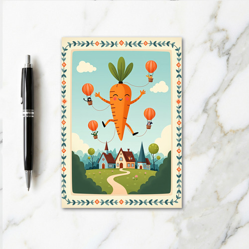Giant Carrot Balloon Ride Card