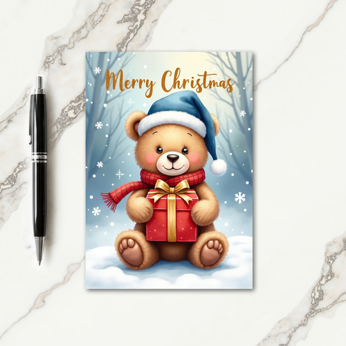 Gift Bear Holiday Card