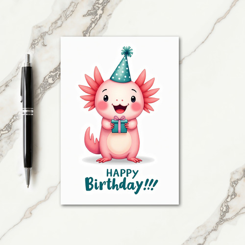 Gift Box Creature Birthday Card