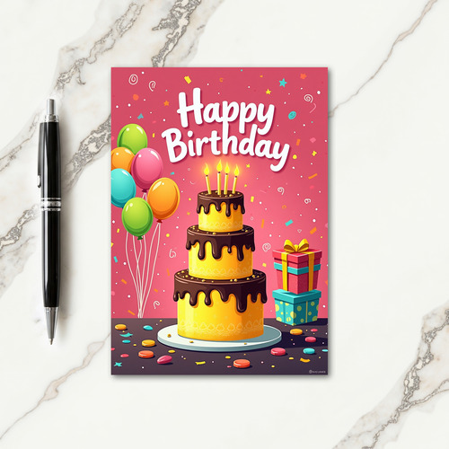 Gift Stack Birthday Card