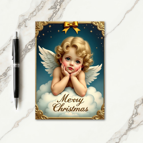 Gilded Angel Christmas Card