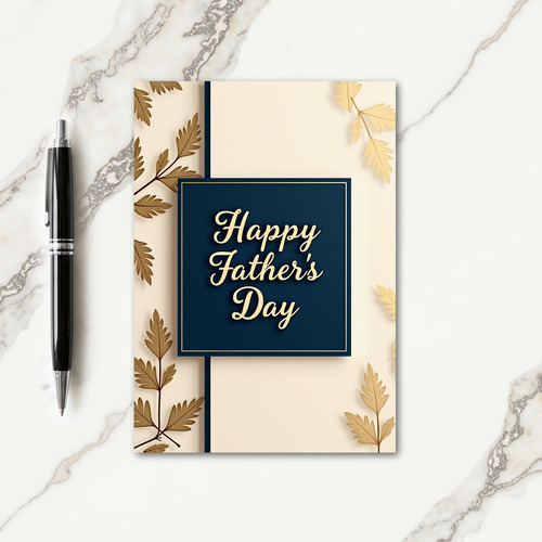 Gilded Fathers Day Script Card