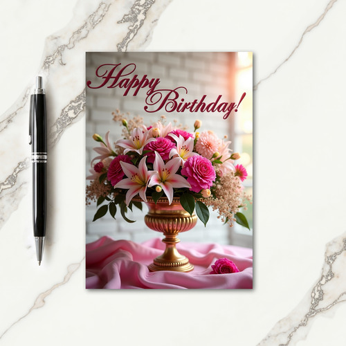 Gilded Floral Birthday Card