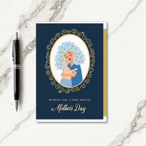 Gilded Oval Mothers Love Card