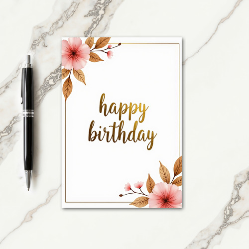 Gilded Script Birthday Card