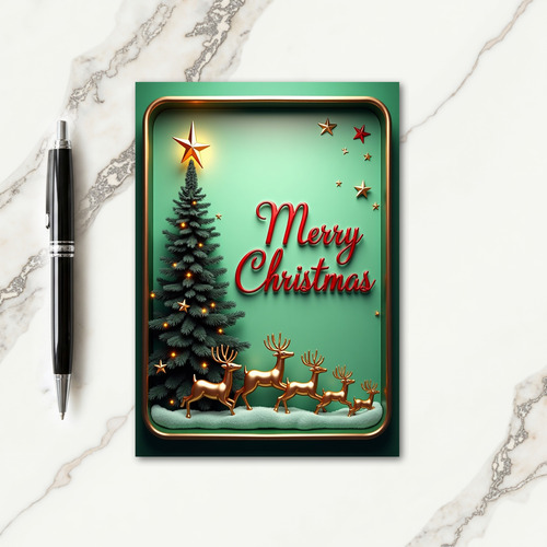 Gilded Tree Christmas Card