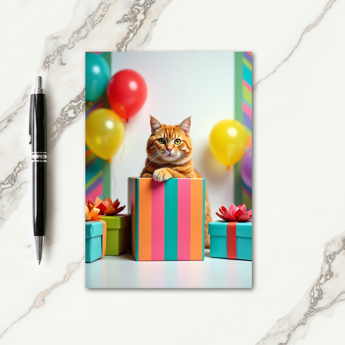 Ginger Cat Birthday Card