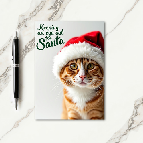 Ginger Cat Christmas Card thumbnail