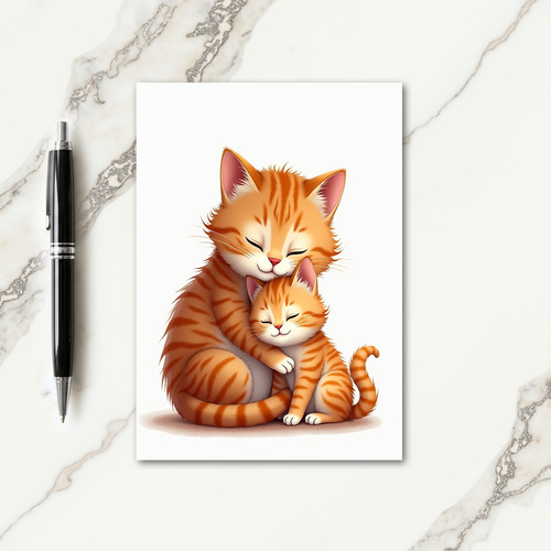Ginger Cat Embrace Day Card