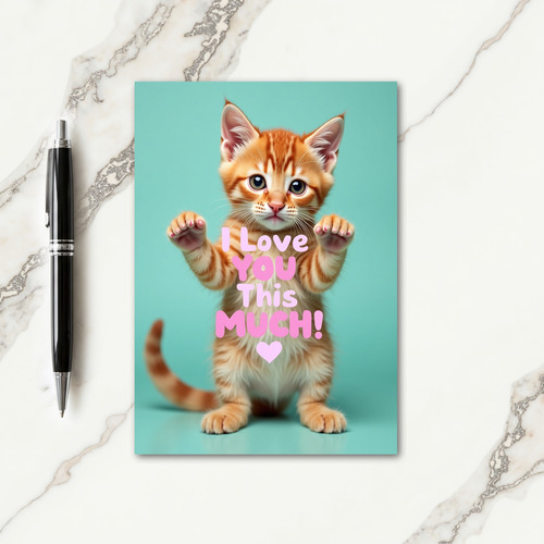 Ginger Cat Loves You Mother Card