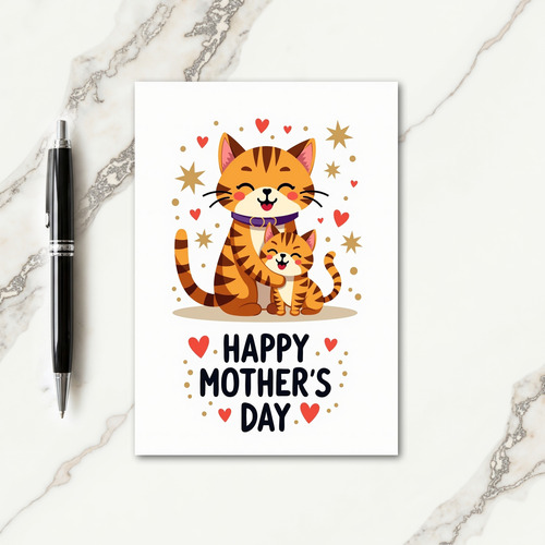 Ginger Cat Mothers Day Greeting Card