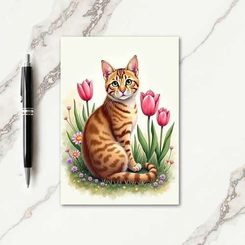 Ginger Cat Spring Card