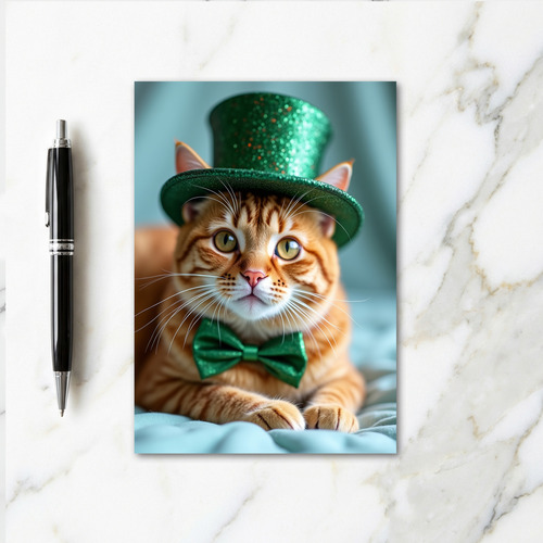 Ginger Cat Top Hat Bow Tie Card