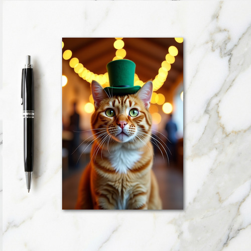 Ginger Cat Top Hat Photo Card